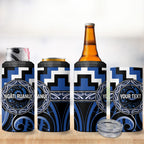 Aotearoa Ngati Ruanui Personalised 4 in 1 Can Cooler Tumbler Maori Iwi Poutama Puhoro Tattoo