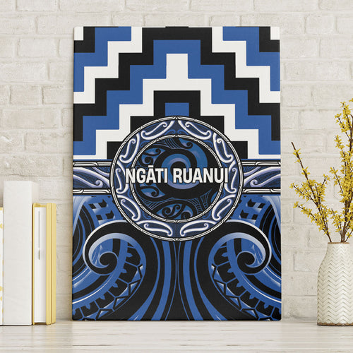Aotearoa Ngati Ruanui Canvas Wall Art Maori Iwi Poutama Puhoro Tattoo