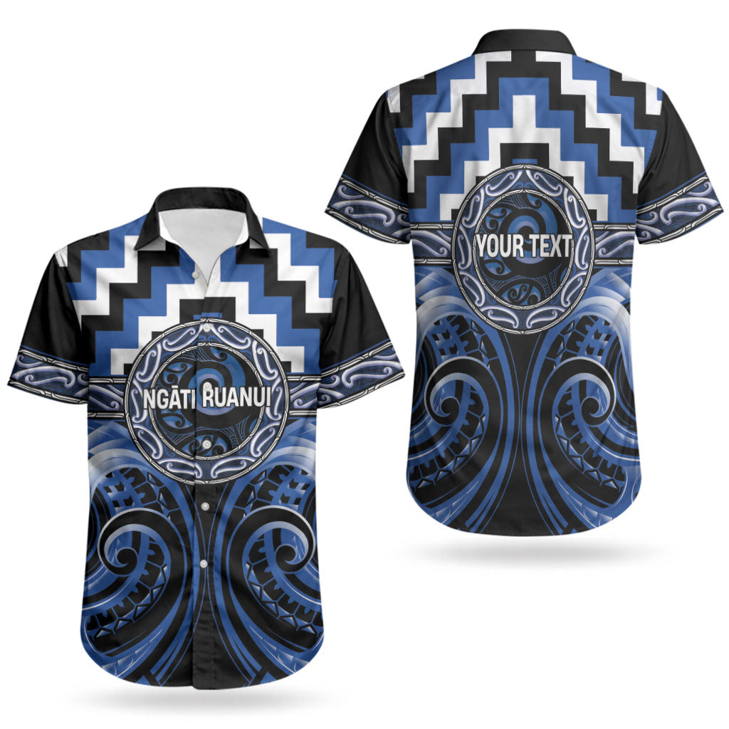 Aotearoa Ngati Ruanui Personalised Couples Matching Off Shoulder Maxi Dress and Hawaiian Shirt Maori Iwi Poutama Puhoro Tattoo