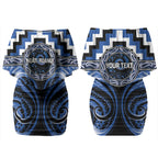 Aotearoa Ngati Ruanui Personalised Couples Matching Off Shoulder Short Dress and Long Sleeve Button Shirt Maori Iwi Poutama Puhoro Tattoo