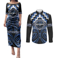 Aotearoa Ngati Ruanui Personalised Couples Matching Puletasi and Long Sleeve Button Shirt Maori Iwi Poutama Puhoro Tattoo