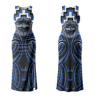 Aotearoa Ngati Ruanui Personalised Couples Matching Tank Maxi Dress and Long Sleeve Button Shirt Maori Iwi Poutama Puhoro Tattoo