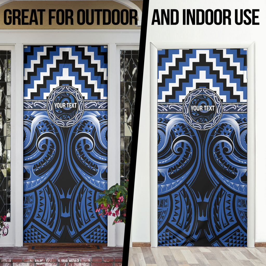 Aotearoa Ngati Ruanui Personalised Door Cover Maori Iwi Poutama Puhoro Tattoo