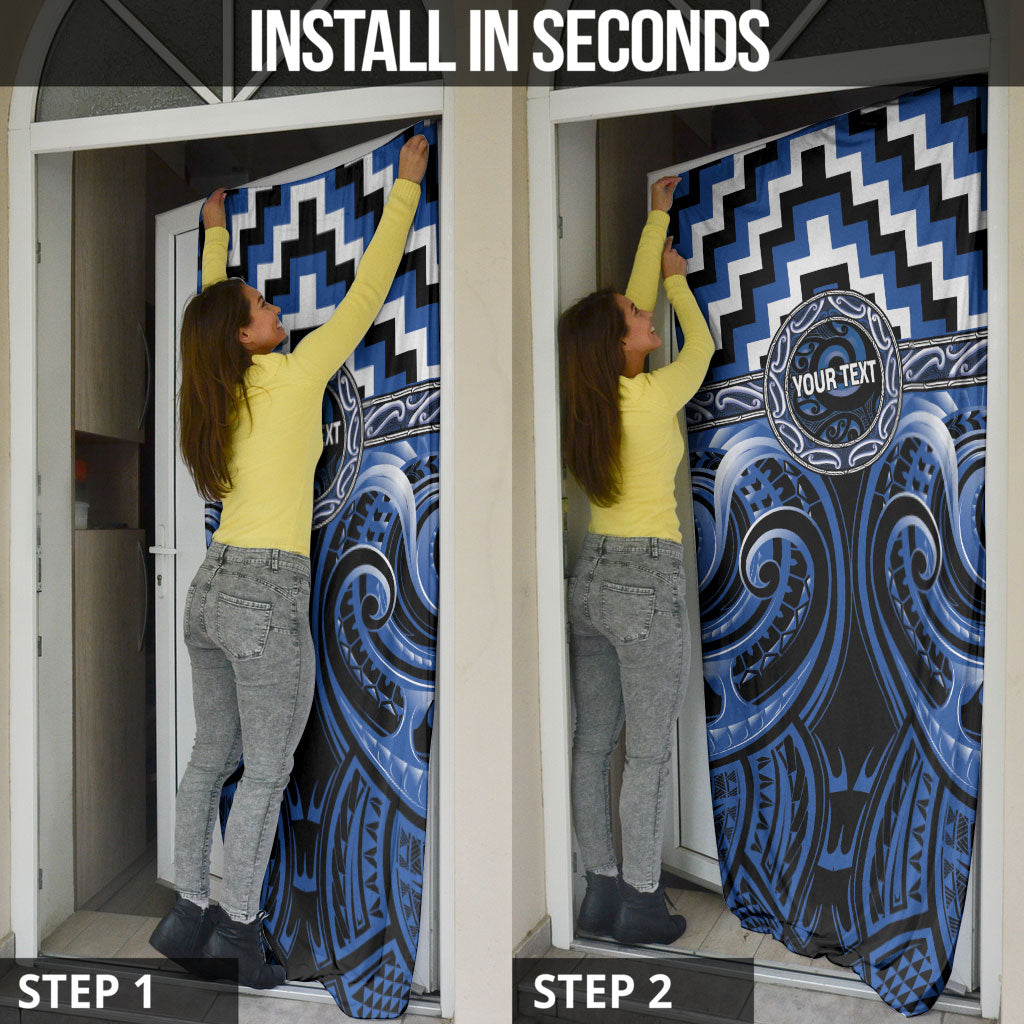Aotearoa Ngati Ruanui Personalised Door Cover Maori Iwi Poutama Puhoro Tattoo