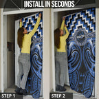 Aotearoa Ngati Ruanui Personalised Door Cover Maori Iwi Poutama Puhoro Tattoo