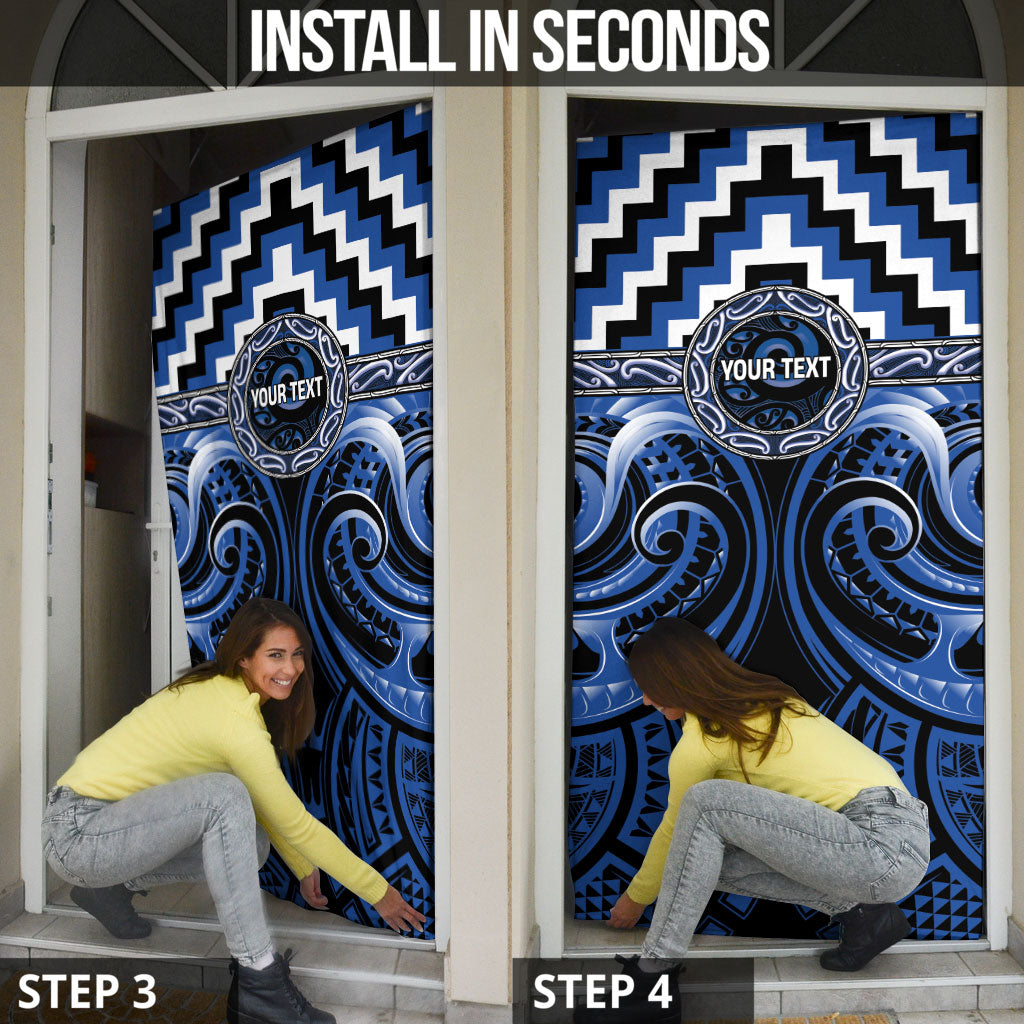 Aotearoa Ngati Ruanui Personalised Door Cover Maori Iwi Poutama Puhoro Tattoo