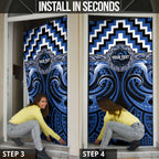 Aotearoa Ngati Ruanui Personalised Door Cover Maori Iwi Poutama Puhoro Tattoo