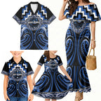 Aotearoa Ngati Ruanui Personalised Family Matching Mermaid Dress and Hawaiian Shirt Maori Iwi Poutama Puhoro Tattoo