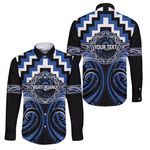 Aotearoa Ngati Ruanui Personalised Family Matching Summer Maxi Dress and Hawaiian Shirt Maori Iwi Poutama Puhoro Tattoo