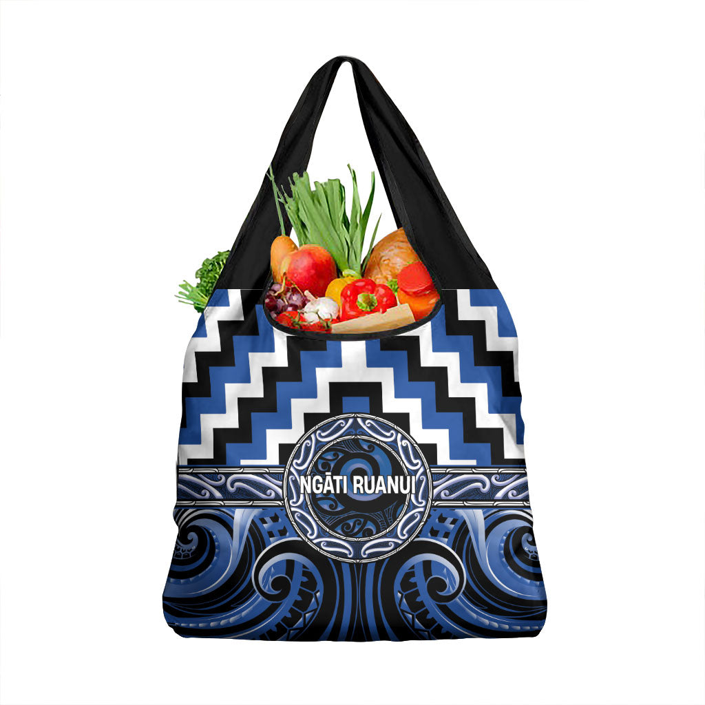 Aotearoa Ngati Ruanui Grocery Bag Maori Iwi Poutama Puhoro Tattoo
