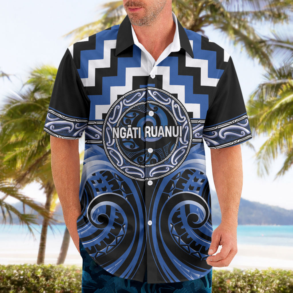 Aotearoa Ngati Ruanui Personalised Hawaiian Shirt Maori Iwi Poutama Puhoro Tattoo