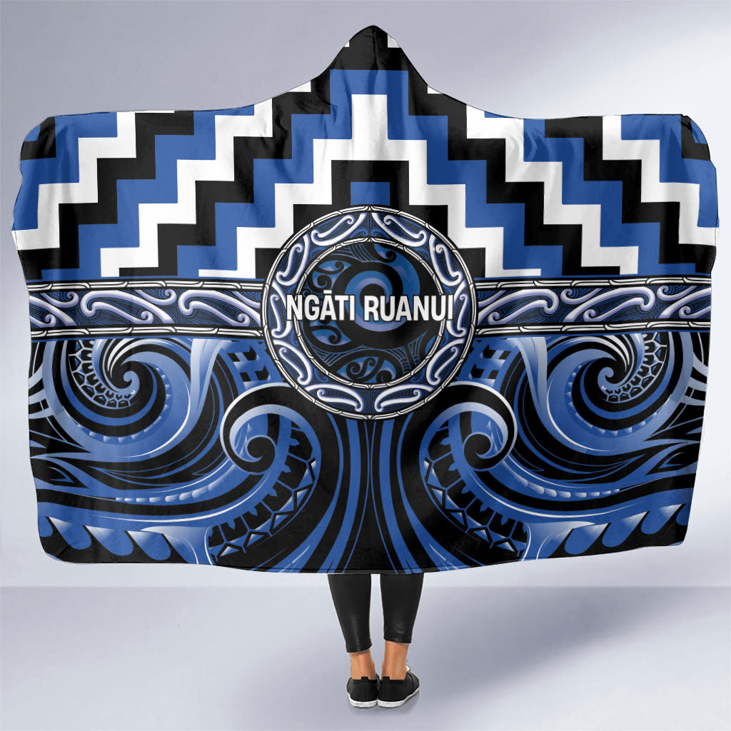 Aotearoa Ngati Ruanui Hooded Blanket Maori Iwi Poutama Puhoro Tattoo