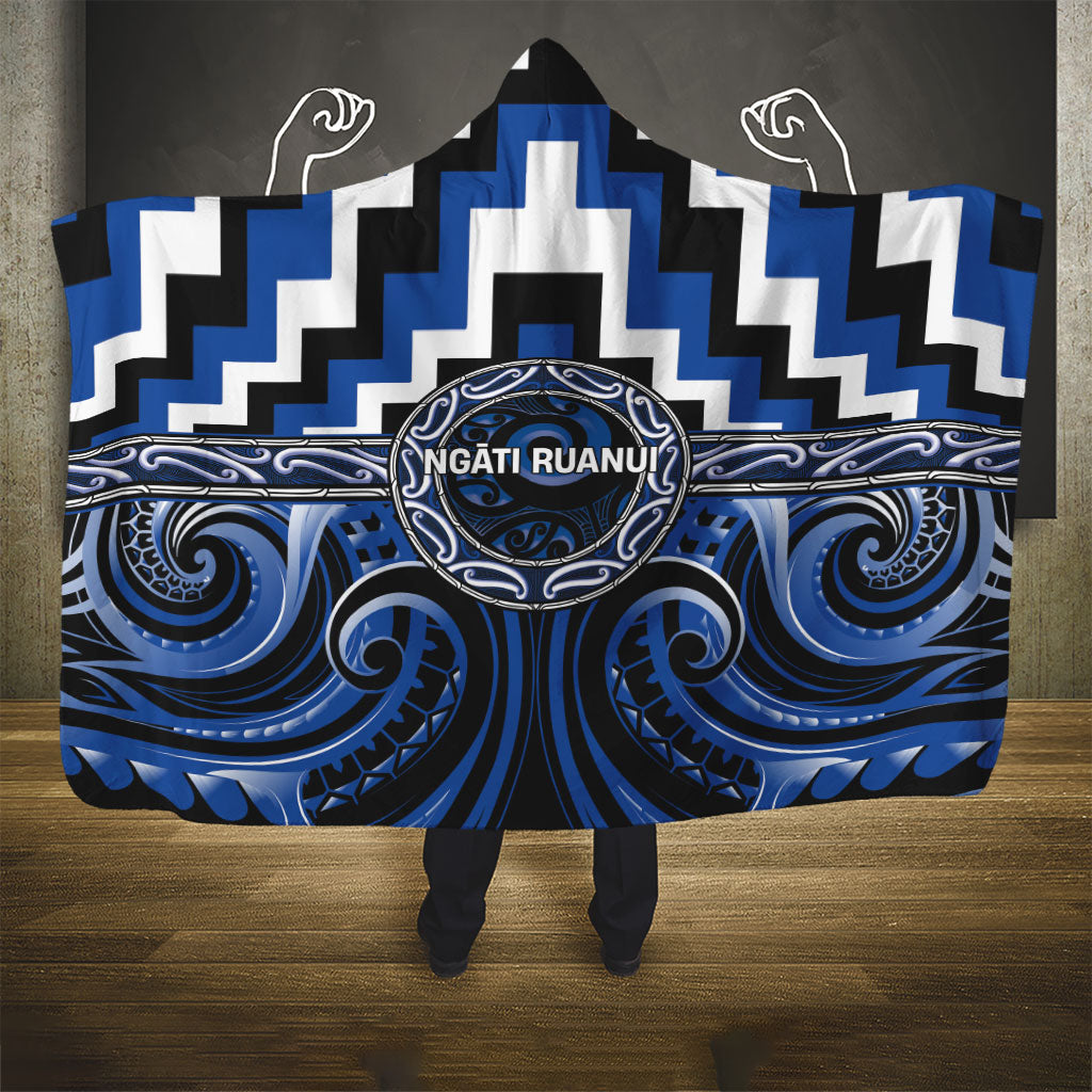 Aotearoa Ngati Ruanui Hooded Blanket Maori Iwi Poutama Puhoro Tattoo