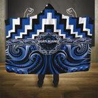 Aotearoa Ngati Ruanui Hooded Blanket Maori Iwi Poutama Puhoro Tattoo