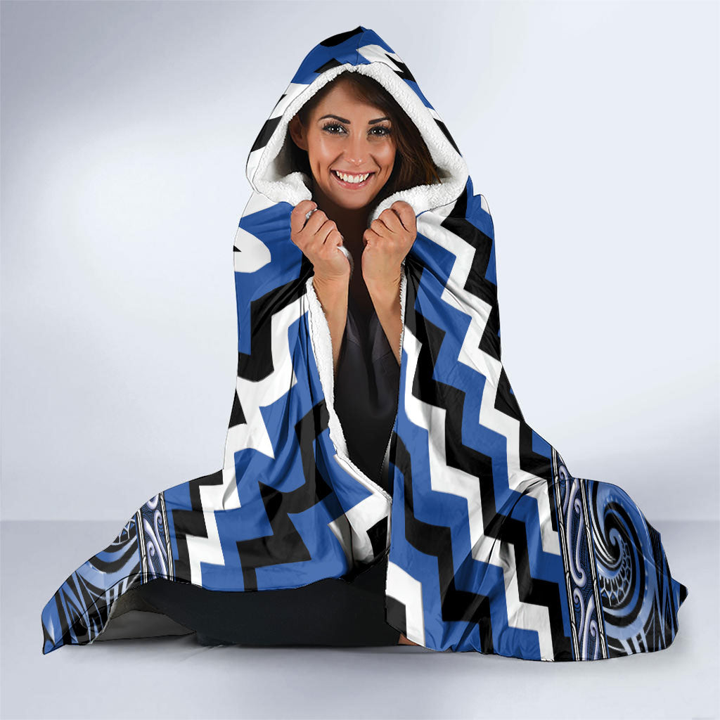 Aotearoa Ngati Ruanui Hooded Blanket Maori Iwi Poutama Puhoro Tattoo
