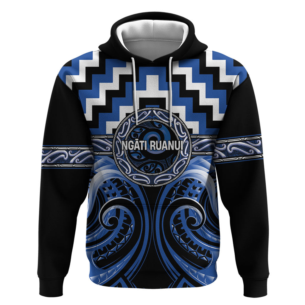 Aotearoa Ngati Ruanui Personalised Hoodie Maori Iwi Poutama Puhoro Tattoo