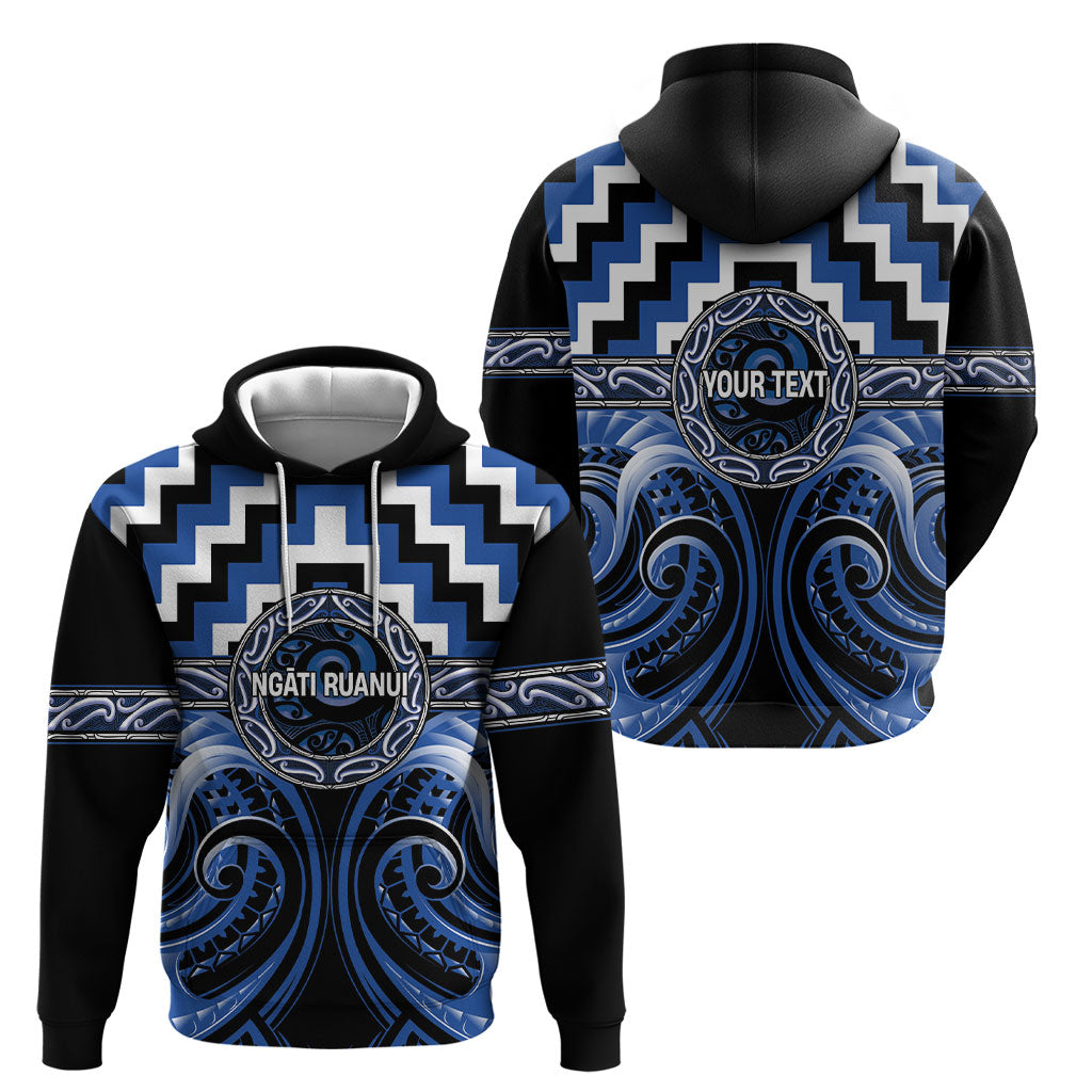 Aotearoa Ngati Ruanui Personalised Hoodie Maori Iwi Poutama Puhoro Tattoo