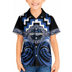 Aotearoa Ngati Ruanui Personalised Kid Hawaiian Shirt Maori Iwi Poutama Puhoro Tattoo
