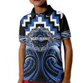 Aotearoa Ngati Ruanui Personalised Kid Polo Shirt Maori Iwi Poutama Puhoro Tattoo