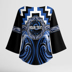Aotearoa Ngati Ruanui Personalised Kimono Sleeve Blouse Maori Iwi Poutama Puhoro Tattoo