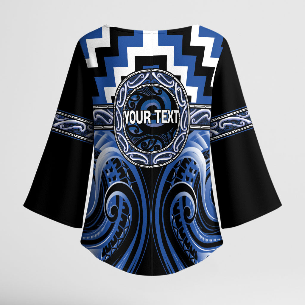 Aotearoa Ngati Ruanui Personalised Kimono Sleeve Blouse Maori Iwi Poutama Puhoro Tattoo