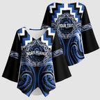 Aotearoa Ngati Ruanui Personalised Kimono Sleeve Blouse Maori Iwi Poutama Puhoro Tattoo