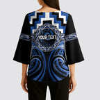Aotearoa Ngati Ruanui Personalised Kimono Sleeve Blouse Maori Iwi Poutama Puhoro Tattoo