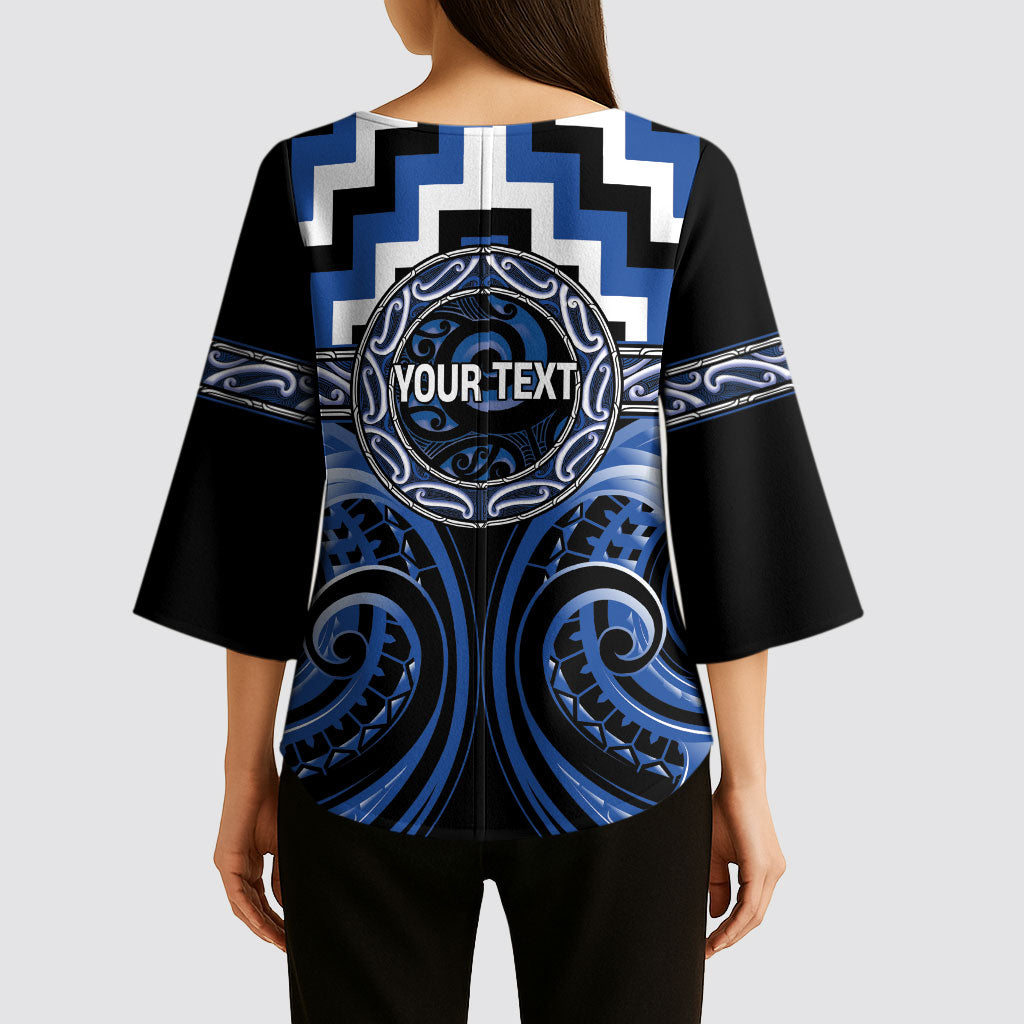 Aotearoa Ngati Ruanui Personalised Kimono Sleeve Blouse Maori Iwi Poutama Puhoro Tattoo