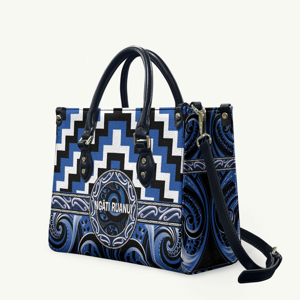 Aotearoa Ngati Ruanui Leather Bag Maori Iwi Poutama Puhoro Tattoo