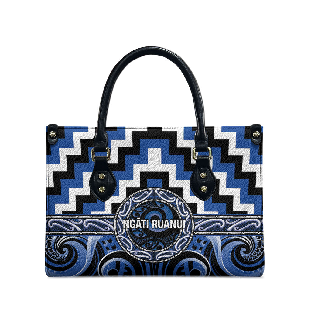 Aotearoa Ngati Ruanui Leather Bag Maori Iwi Poutama Puhoro Tattoo