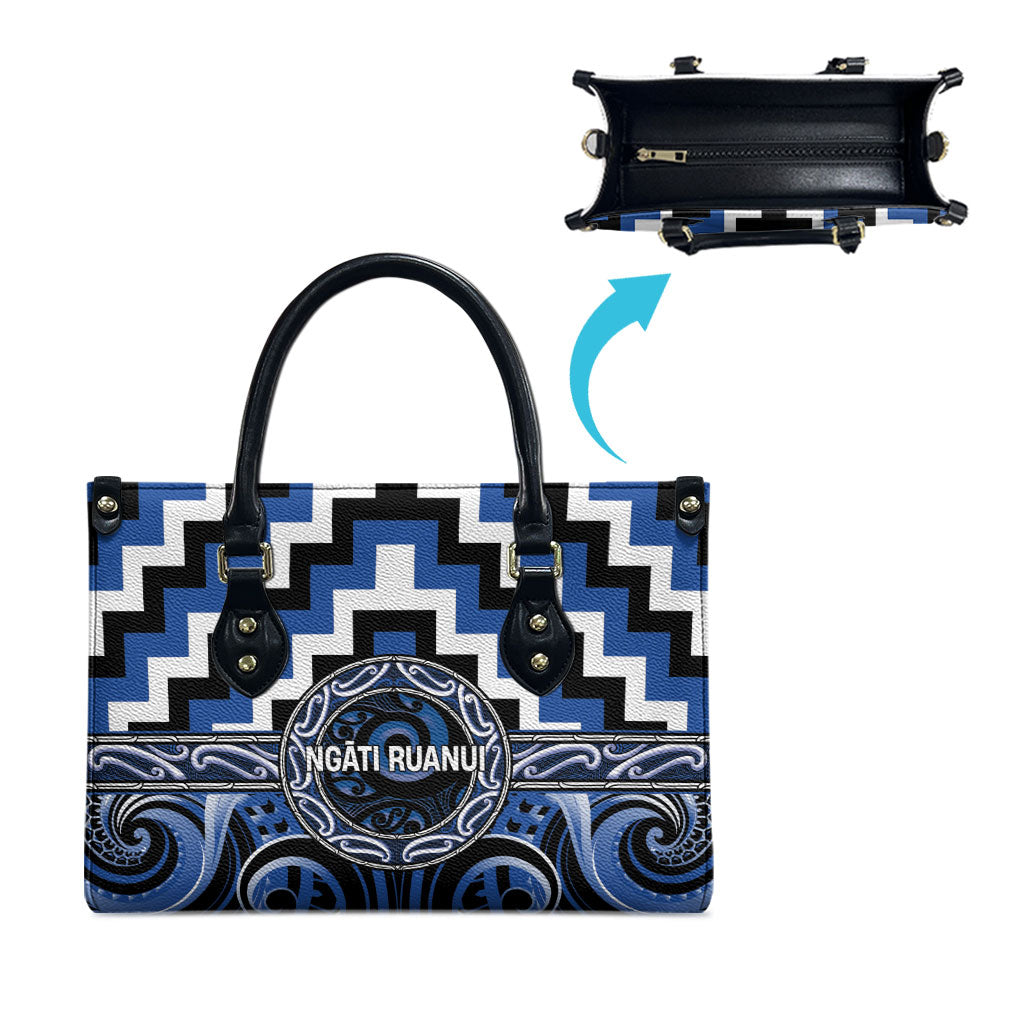 Aotearoa Ngati Ruanui Leather Bag Maori Iwi Poutama Puhoro Tattoo