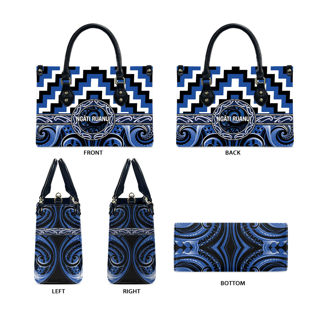 Aotearoa Ngati Ruanui Leather Bag Maori Iwi Poutama Puhoro Tattoo