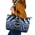 Aotearoa Ngati Ruanui Leather Tote Bag Maori Iwi Poutama Puhoro Tattoo