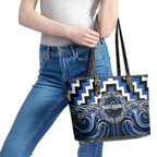 Aotearoa Ngati Ruanui Leather Tote Bag Maori Iwi Poutama Puhoro Tattoo