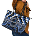 Aotearoa Ngati Ruanui Leather Tote Bag Maori Iwi Poutama Puhoro Tattoo