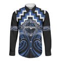 Aotearoa Ngati Ruanui Personalised Long Sleeve Button Shirt Maori Iwi Poutama Puhoro Tattoo