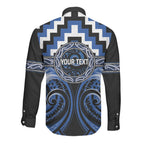 Aotearoa Ngati Ruanui Personalised Long Sleeve Button Shirt Maori Iwi Poutama Puhoro Tattoo