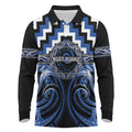 Aotearoa Ngati Ruanui Personalised Long Sleeve Polo Shirt Maori Iwi Poutama Puhoro Tattoo