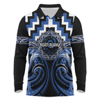 Aotearoa Ngati Ruanui Personalised Long Sleeve Polo Shirt Maori Iwi Poutama Puhoro Tattoo