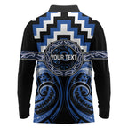 Aotearoa Ngati Ruanui Personalised Long Sleeve Polo Shirt Maori Iwi Poutama Puhoro Tattoo