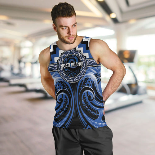 Aotearoa Ngati Ruanui Personalised Men Tank Top Maori Iwi Poutama Puhoro Tattoo