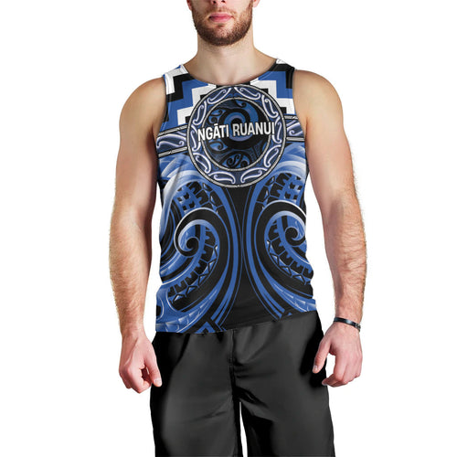 Aotearoa Ngati Ruanui Personalised Men Tank Top Maori Iwi Poutama Puhoro Tattoo