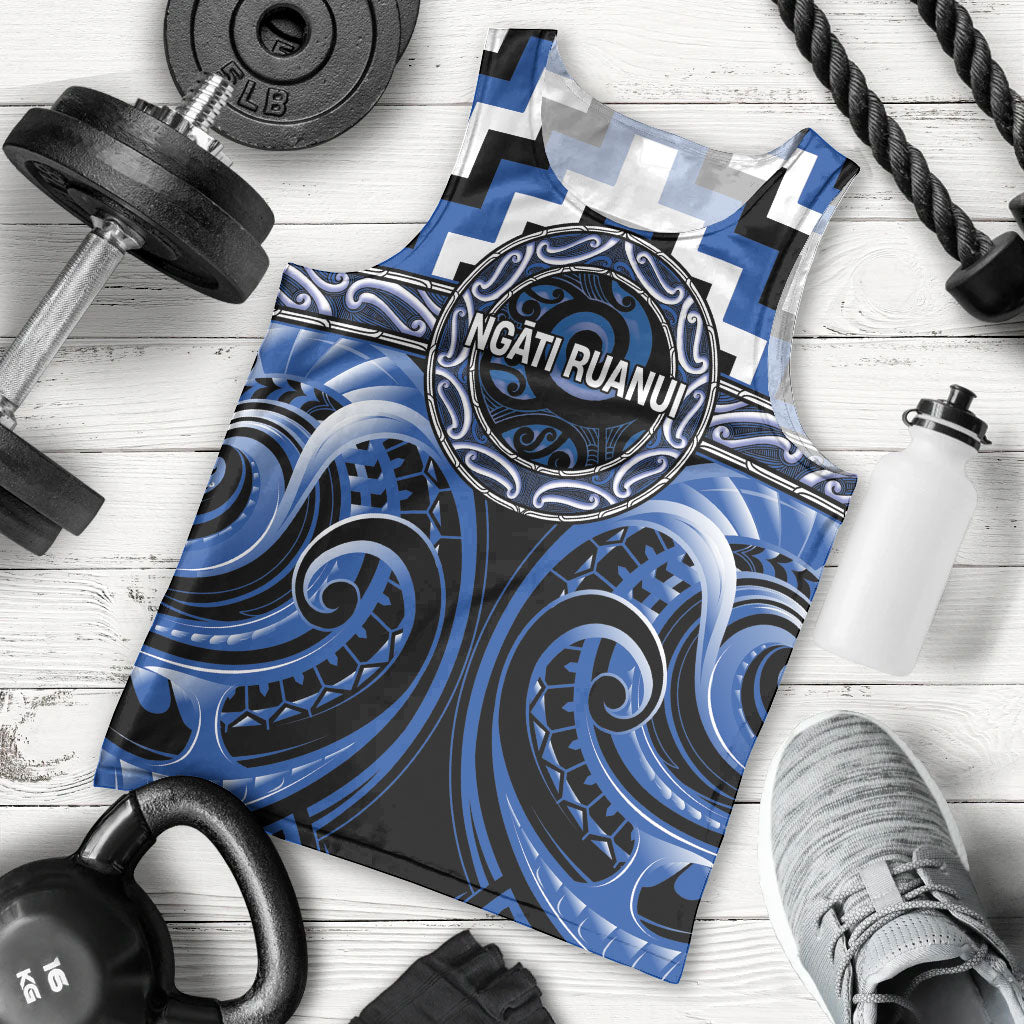 Aotearoa Ngati Ruanui Personalised Men Tank Top Maori Iwi Poutama Puhoro Tattoo