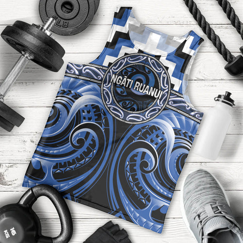 Aotearoa Ngati Ruanui Personalised Men Tank Top Maori Iwi Poutama Puhoro Tattoo