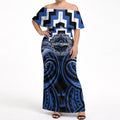 Aotearoa Ngati Ruanui Personalised Off Shoulder Maxi Dress Maori Iwi Poutama Puhoro Tattoo