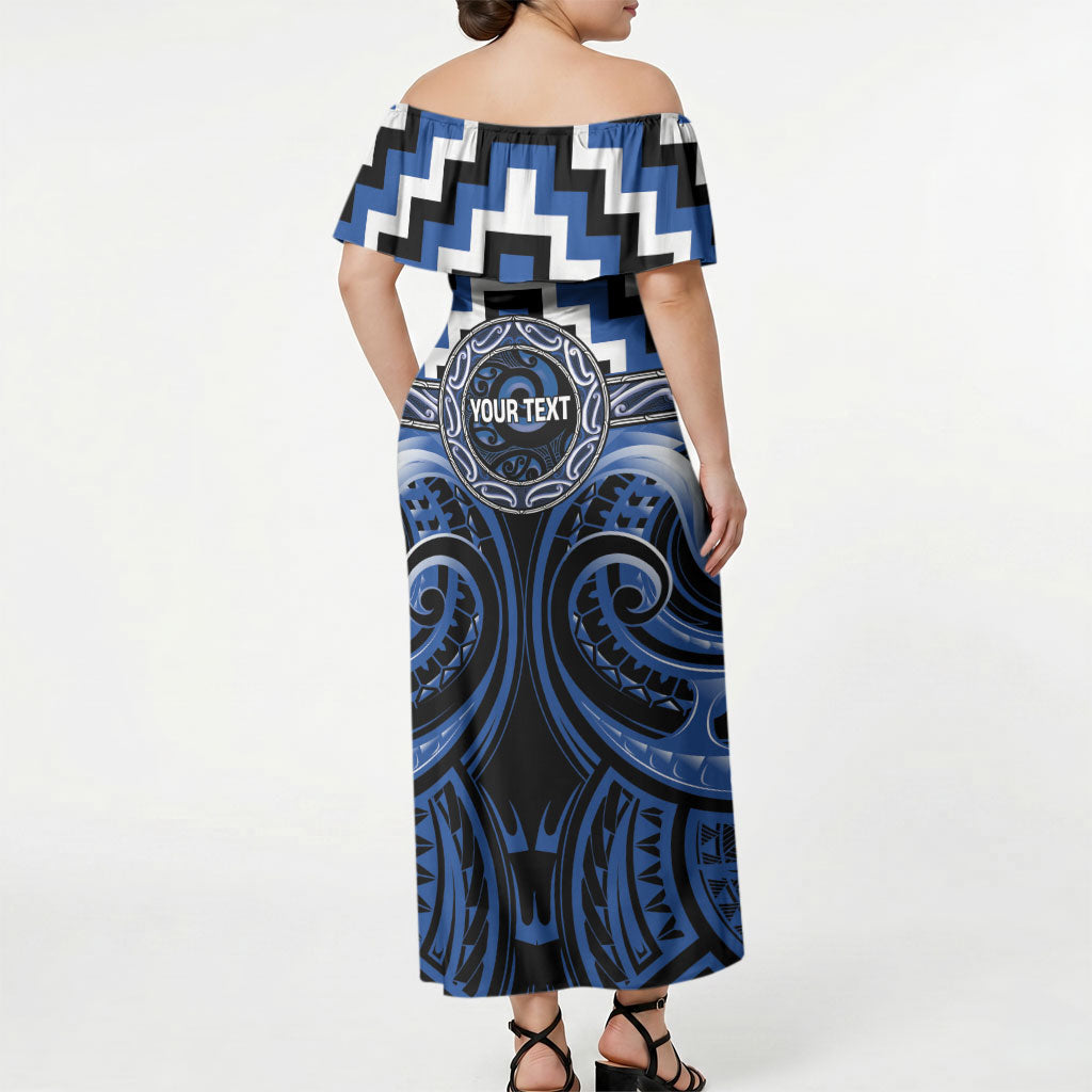 Aotearoa Ngati Ruanui Personalised Off Shoulder Maxi Dress Maori Iwi Poutama Puhoro Tattoo