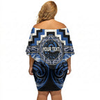 Aotearoa Ngati Ruanui Personalised Off Shoulder Short Dress Maori Iwi Poutama Puhoro Tattoo