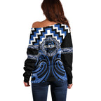 Aotearoa Ngati Ruanui Personalised Off Shoulder Sweater Maori Iwi Poutama Puhoro Tattoo