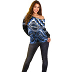 Aotearoa Ngati Ruanui Personalised Off Shoulder Sweater Maori Iwi Poutama Puhoro Tattoo