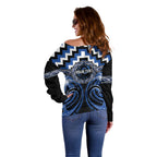 Aotearoa Ngati Ruanui Personalised Off Shoulder Sweater Maori Iwi Poutama Puhoro Tattoo